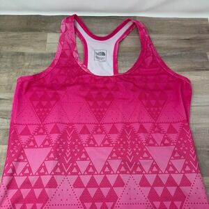 The North Face Women's Racerback Tank Top Sz Large~Pink Aztec~Stretch~Scoop Neck